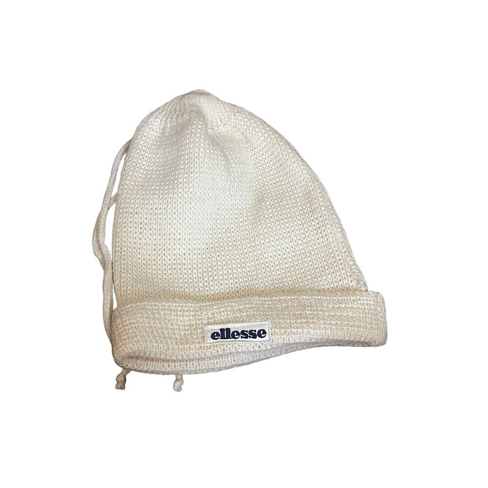 Ellesse Cream Knit Cap Beanie 100% Wool